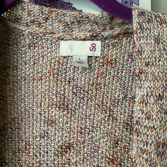 NWT SO Blush pink confetti  Long Knit Cardigan Sweater - Picture 2 of 8